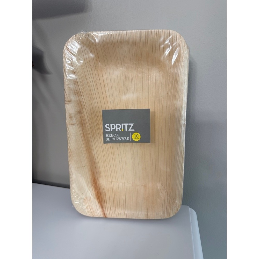 Spritz Areca‎ Serveware Trays Unisex 10ct Natural Palm Leaf Compostable NWT